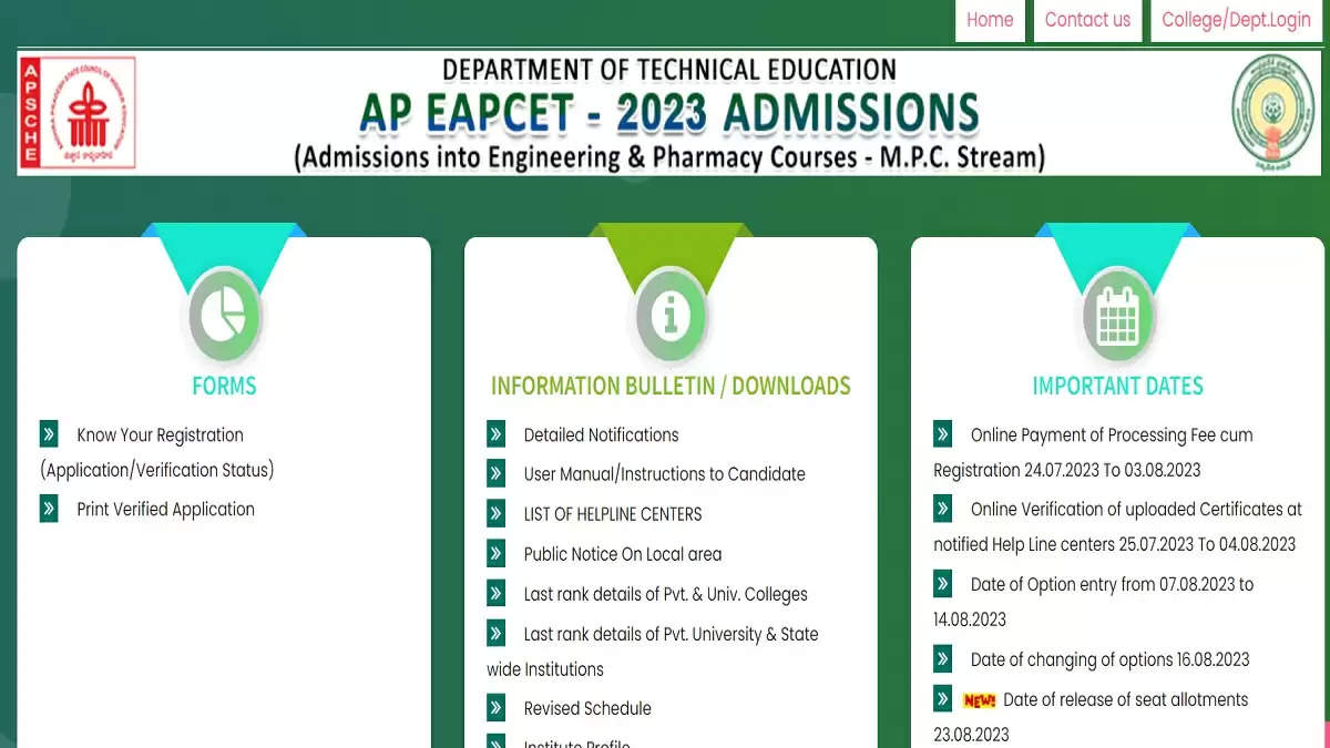Current updates on the 2023 AP EAMCET seat allocation are available here.
