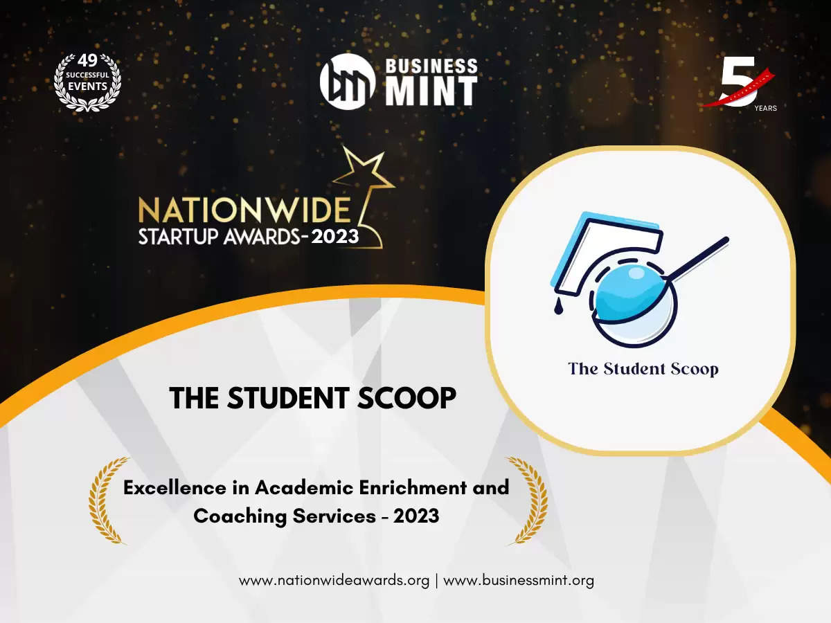 The Student Scoop Has been Recognized As Excellence in Academic Enrichment and Coaching Services - 2023 by Business Mint 