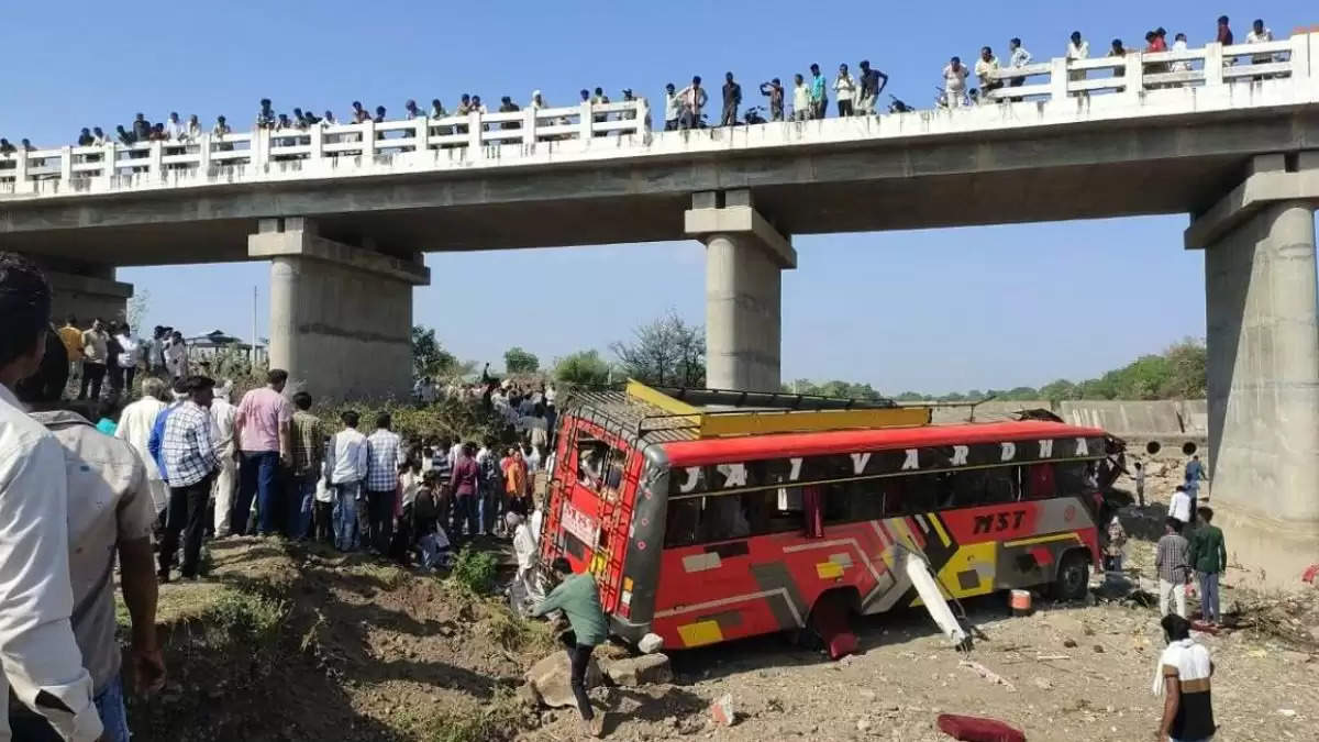 Madhya Pradesh bus crashes off bridge, killing 22 people.